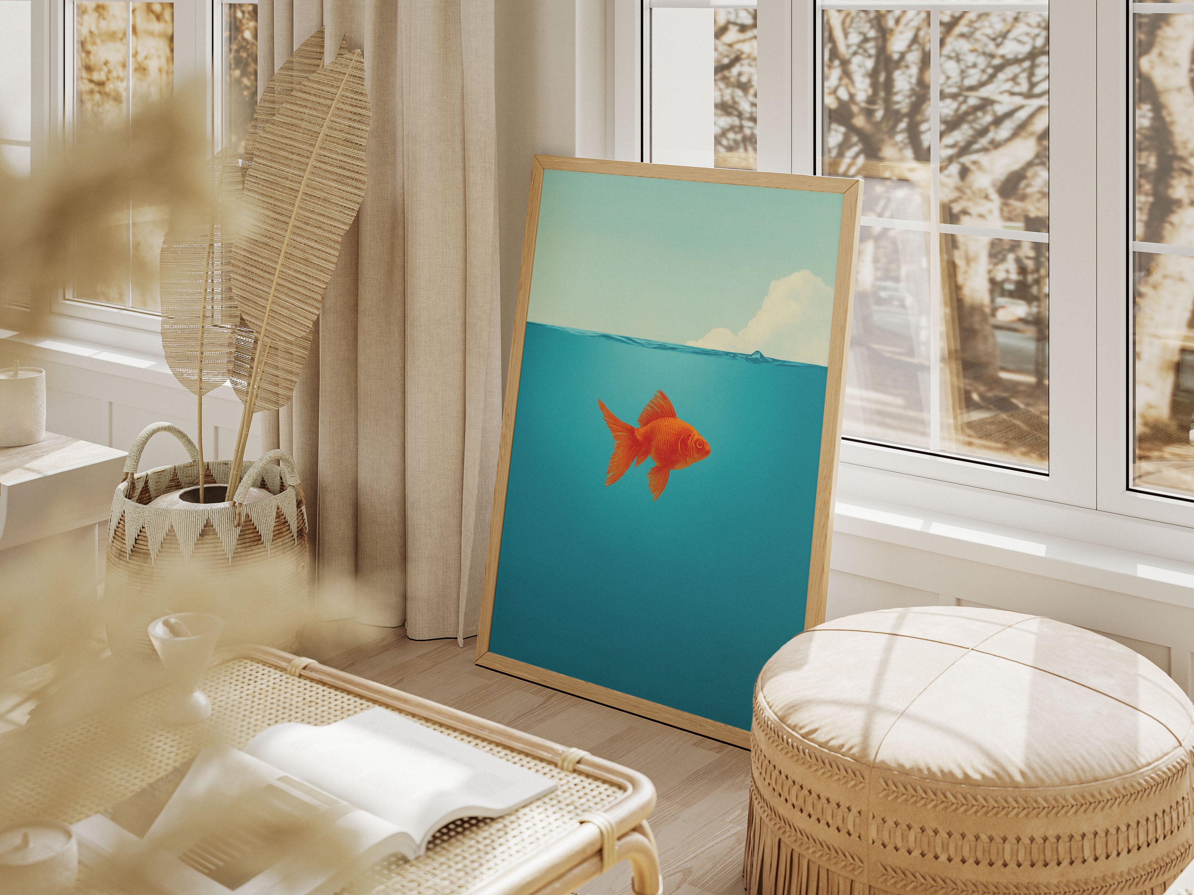 Goldfish Art Print - Minimalist Pop Art Wall Decor