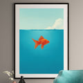 Goldfish Art Print - Minimalist Pop Art Wall Decor