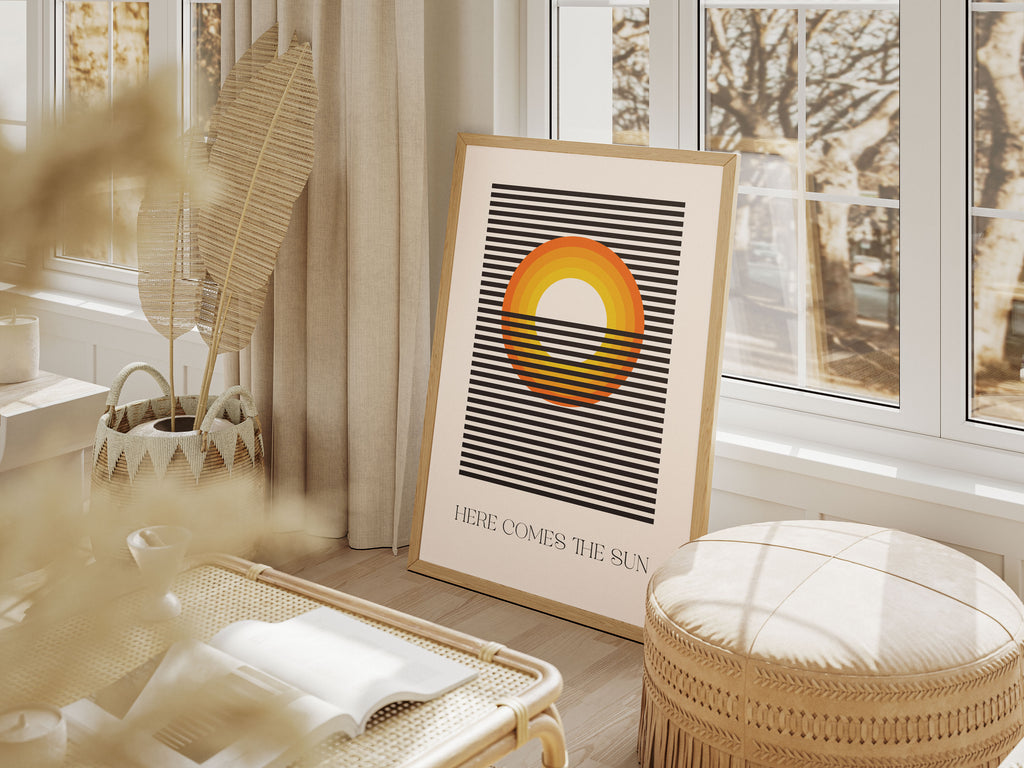 Here Comes The Sun Print - Mid Century Modern Wall Art