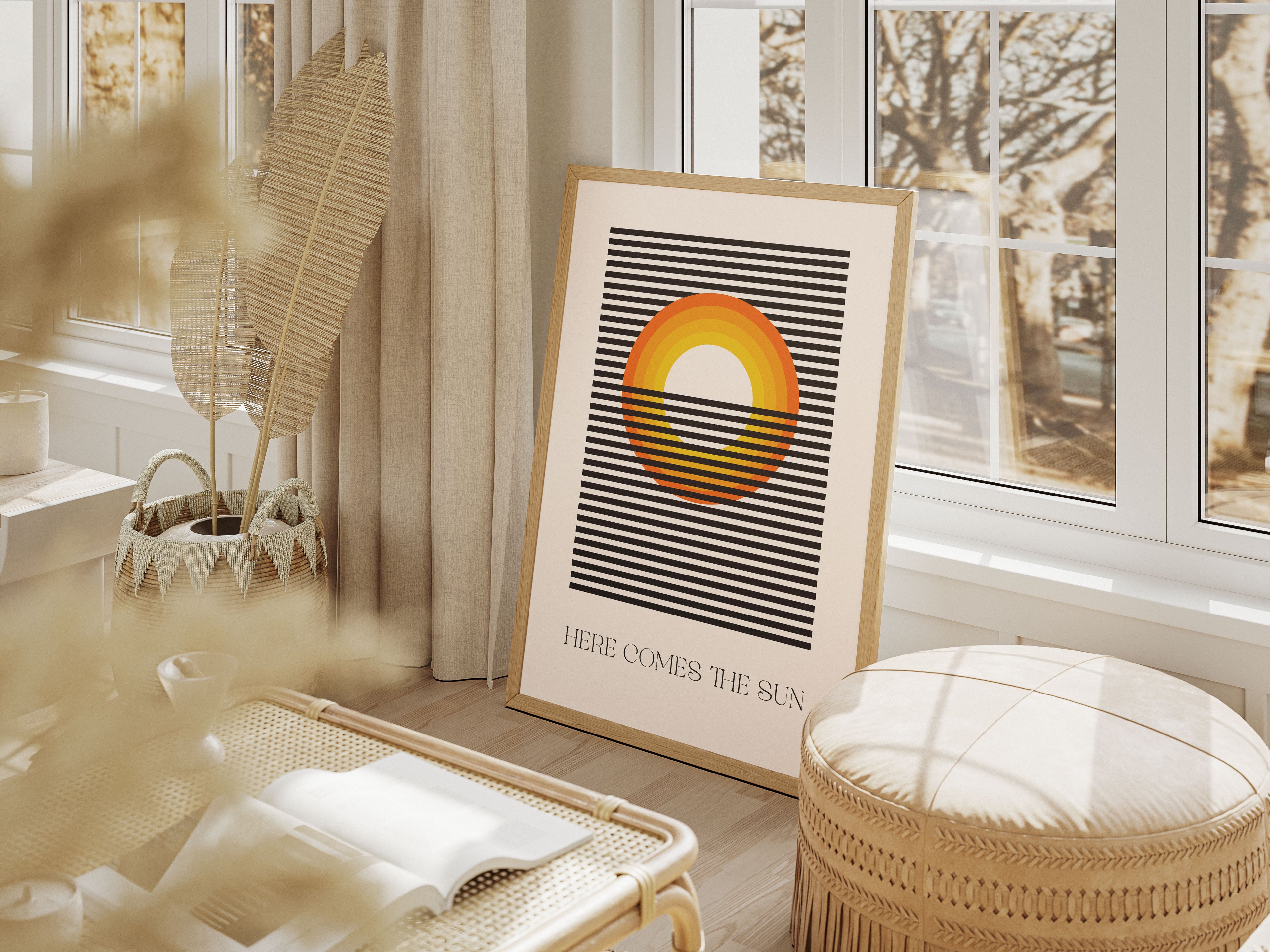 Here Comes The Sun Print - Mid Century Modern Wall Art
