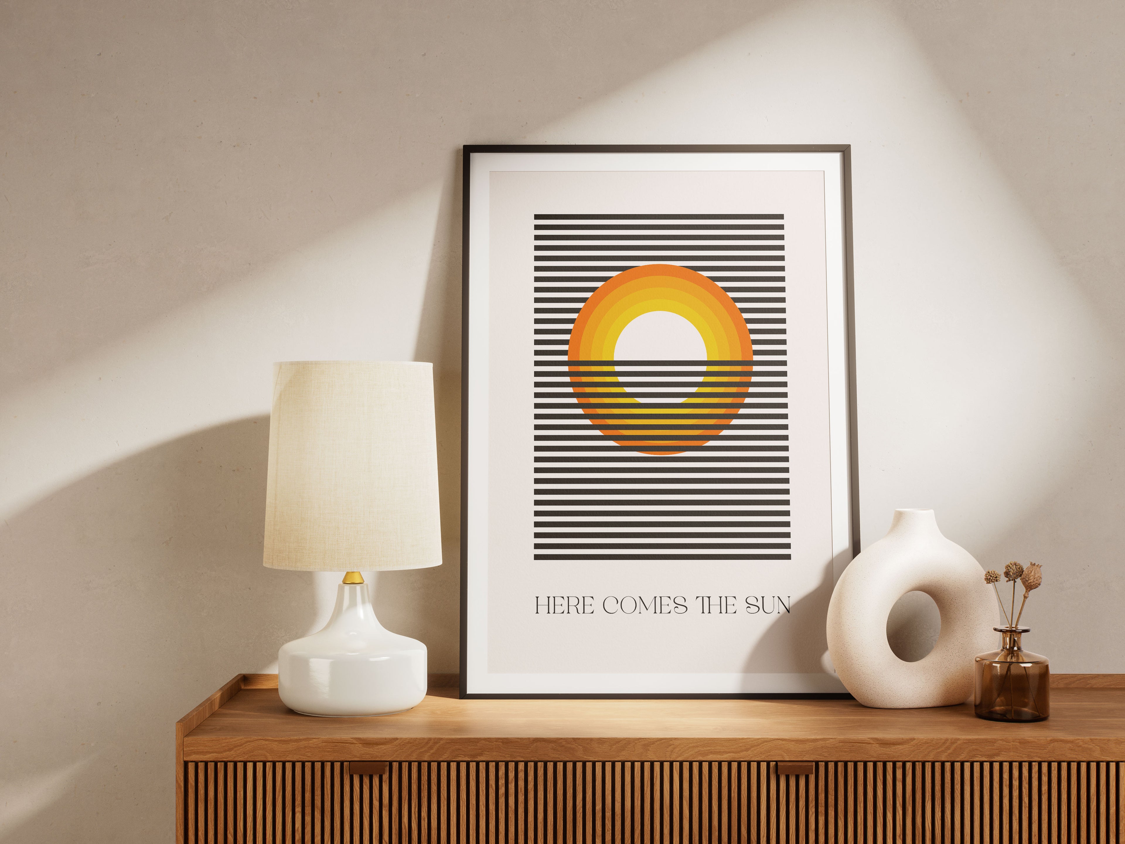Here Comes The Sun Print - Mid Century Modern Wall Art