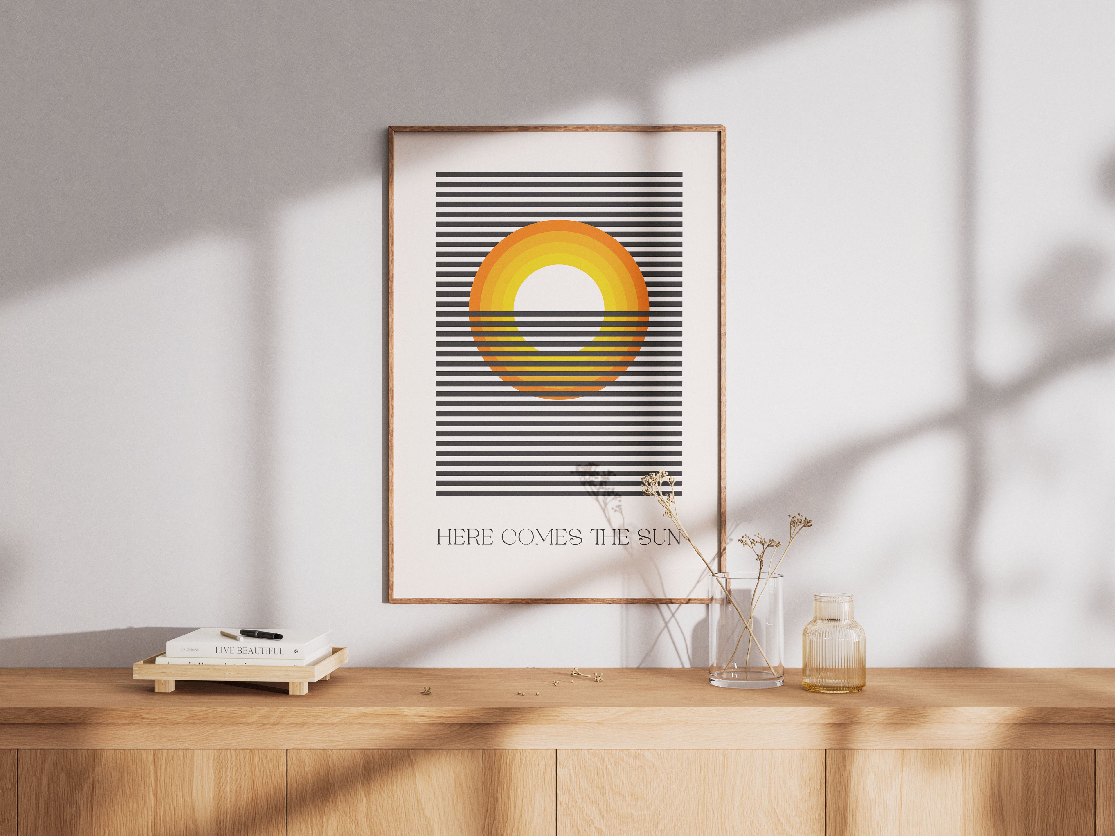 Here Comes The Sun Print - Mid Century Modern Wall Art