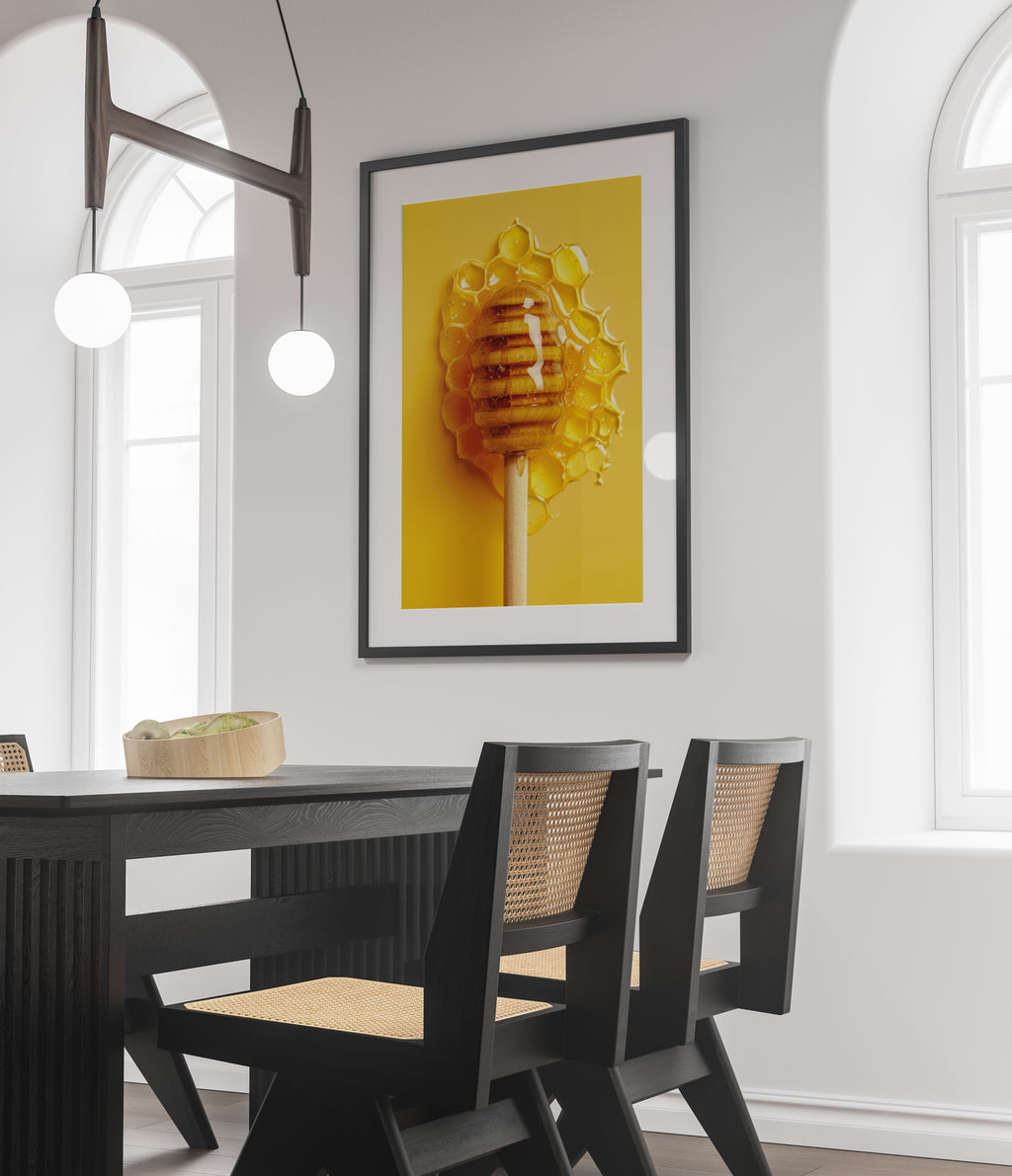 Honey Dipper Art Print - Kitchen Wall Decor