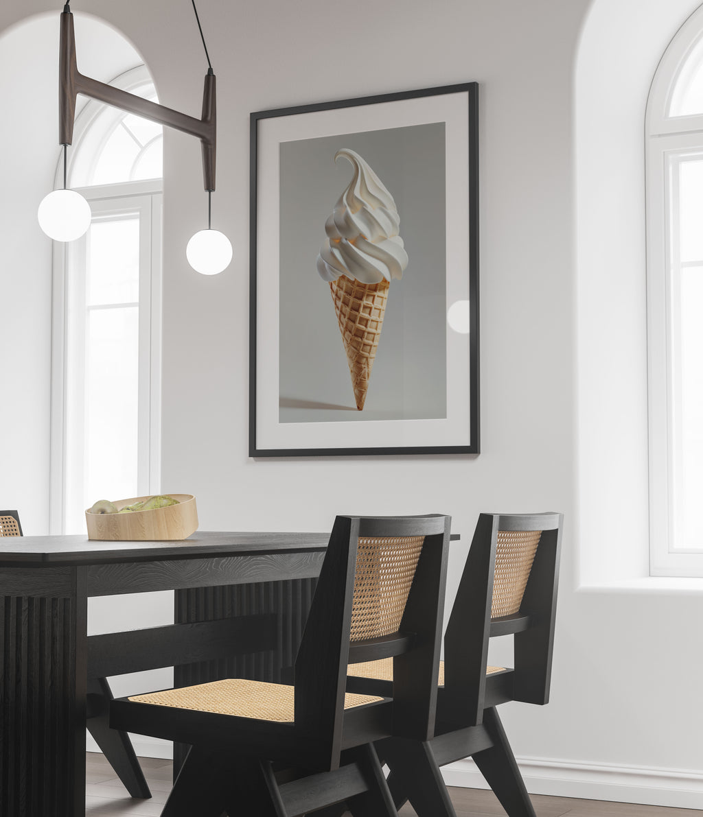 Vanilla Soft Serve Art Print - Minimalist Kitchen Decor