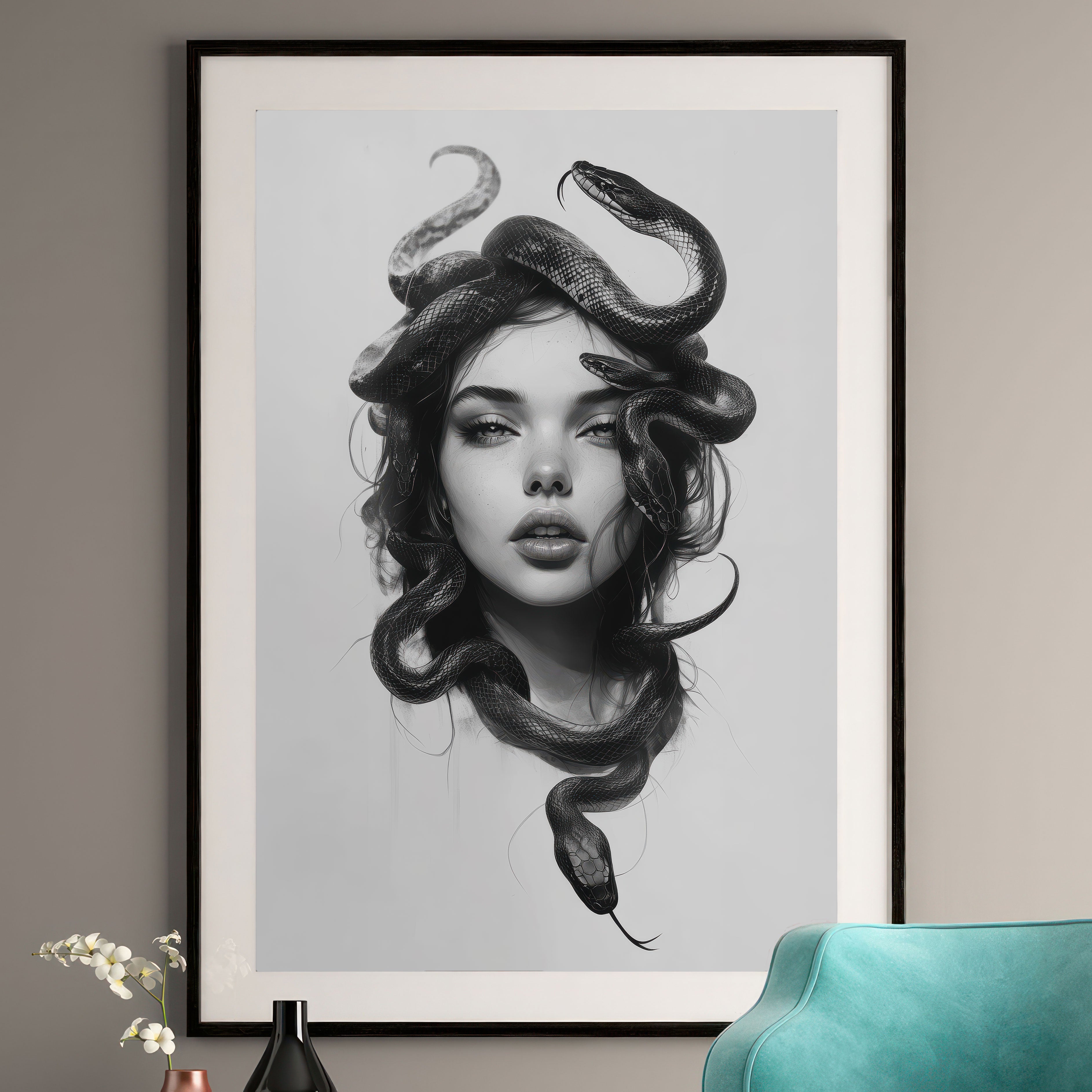 Medusa Portrait Art Print – Modern Mythology Decor