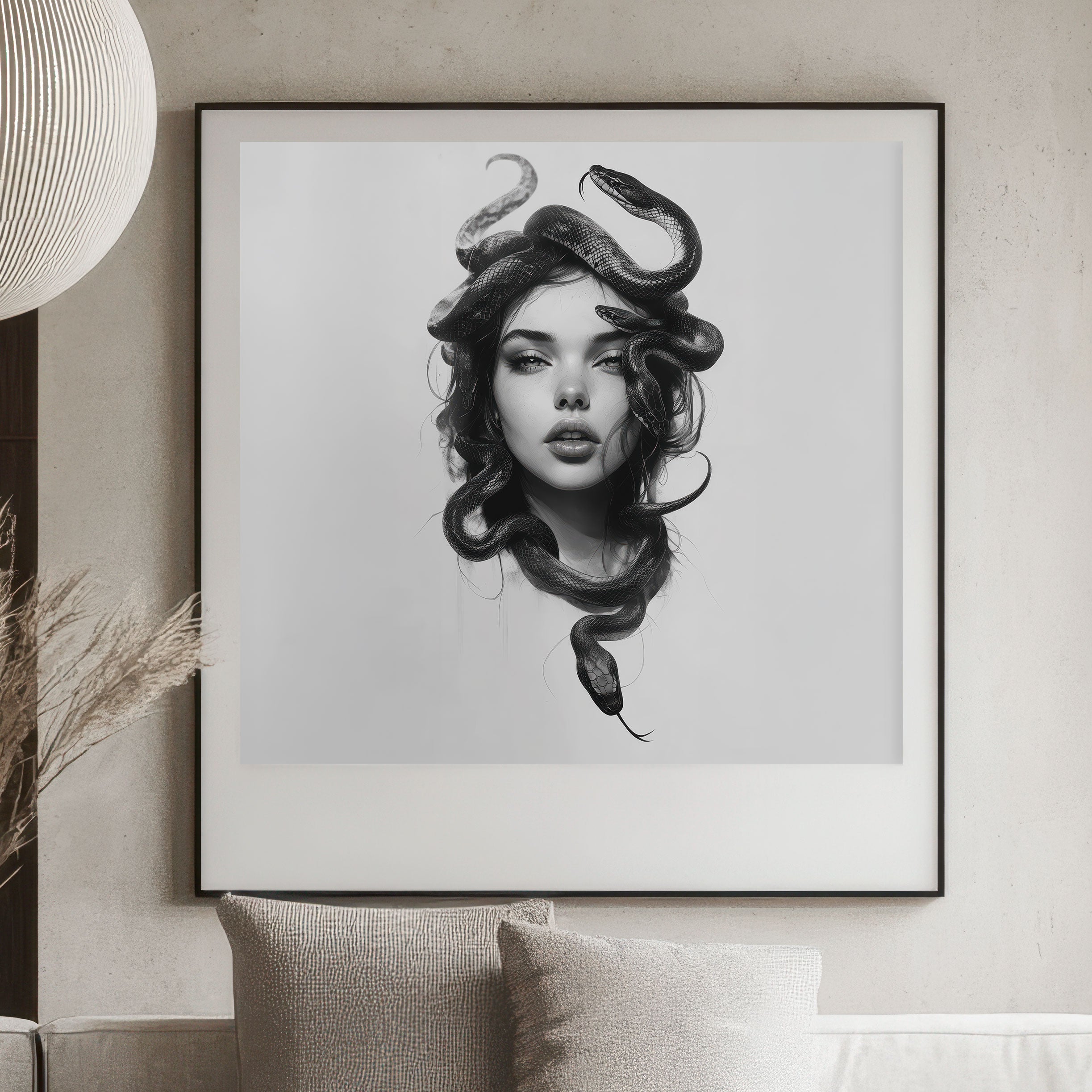 Medusa Portrait Art Print – Modern Mythology Decor