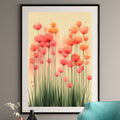 Japanese Floral Art Print - Minimalist Pastel Bloom Decor