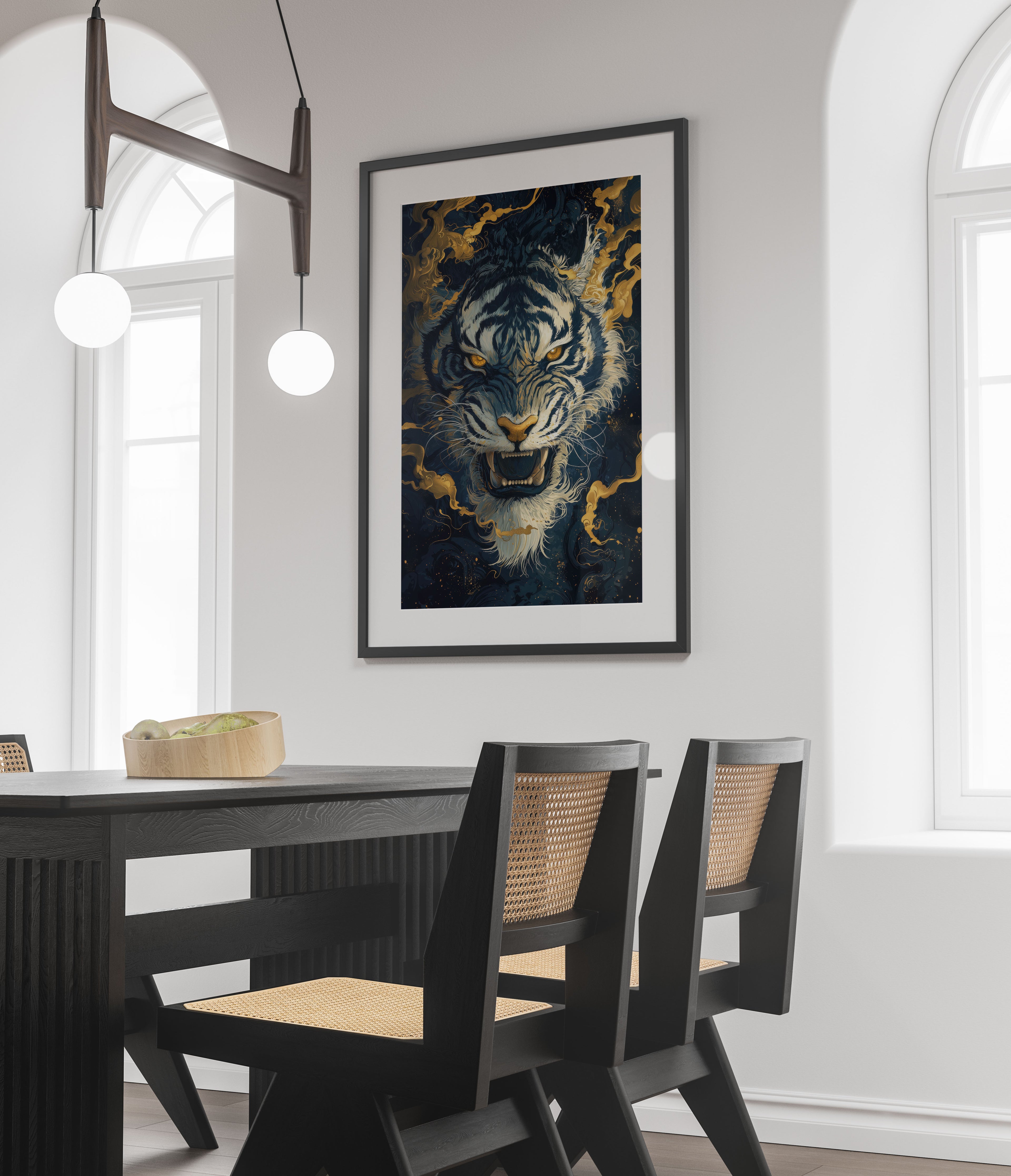 Mystic Japanese Tiger Art Print - Golden Tiger Wall Art