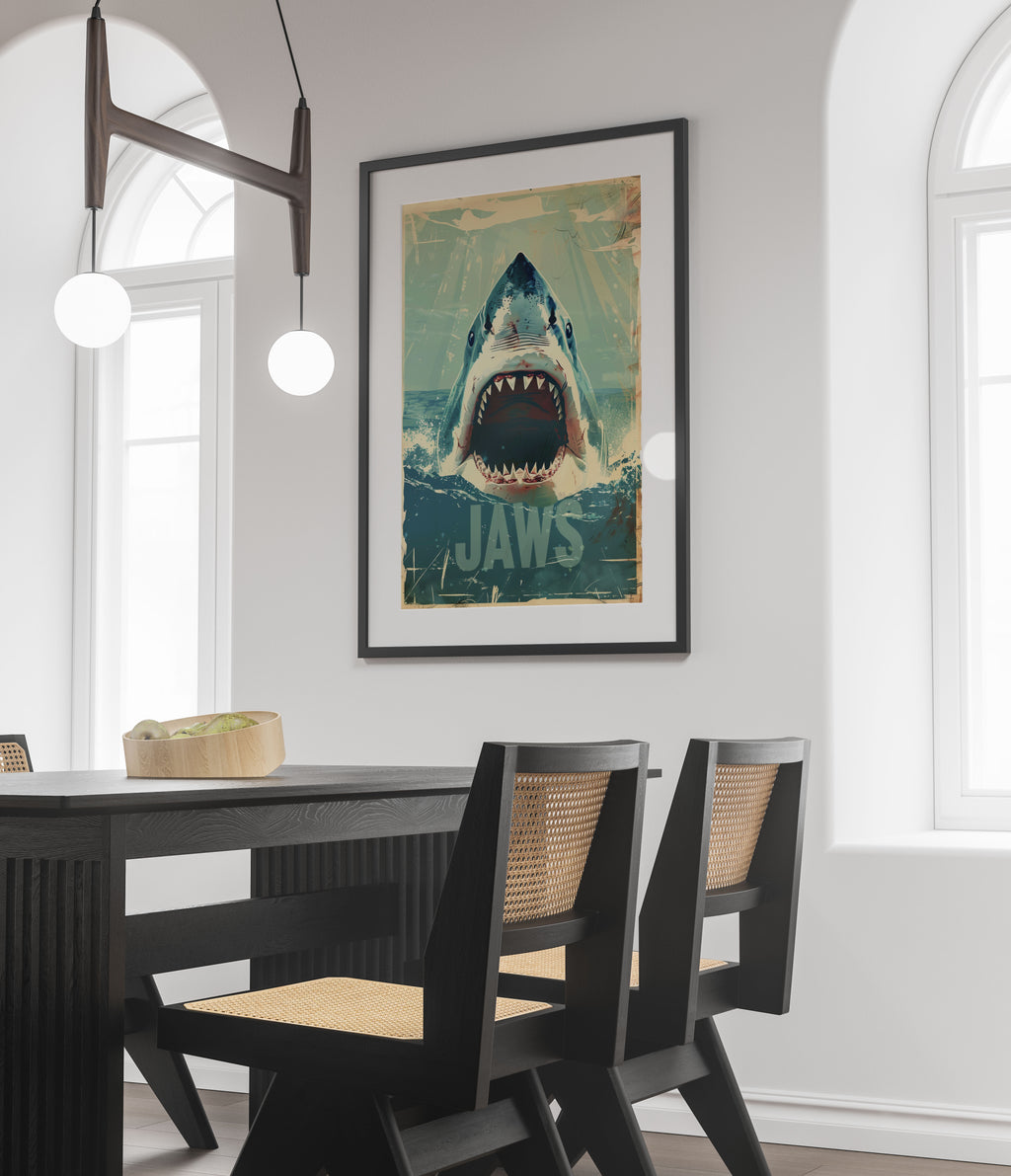 Jaws Poster - Vintage Movie Art Print