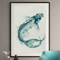 X-Ray Koi Fish Art Print - Teal - Unique Wall Art
