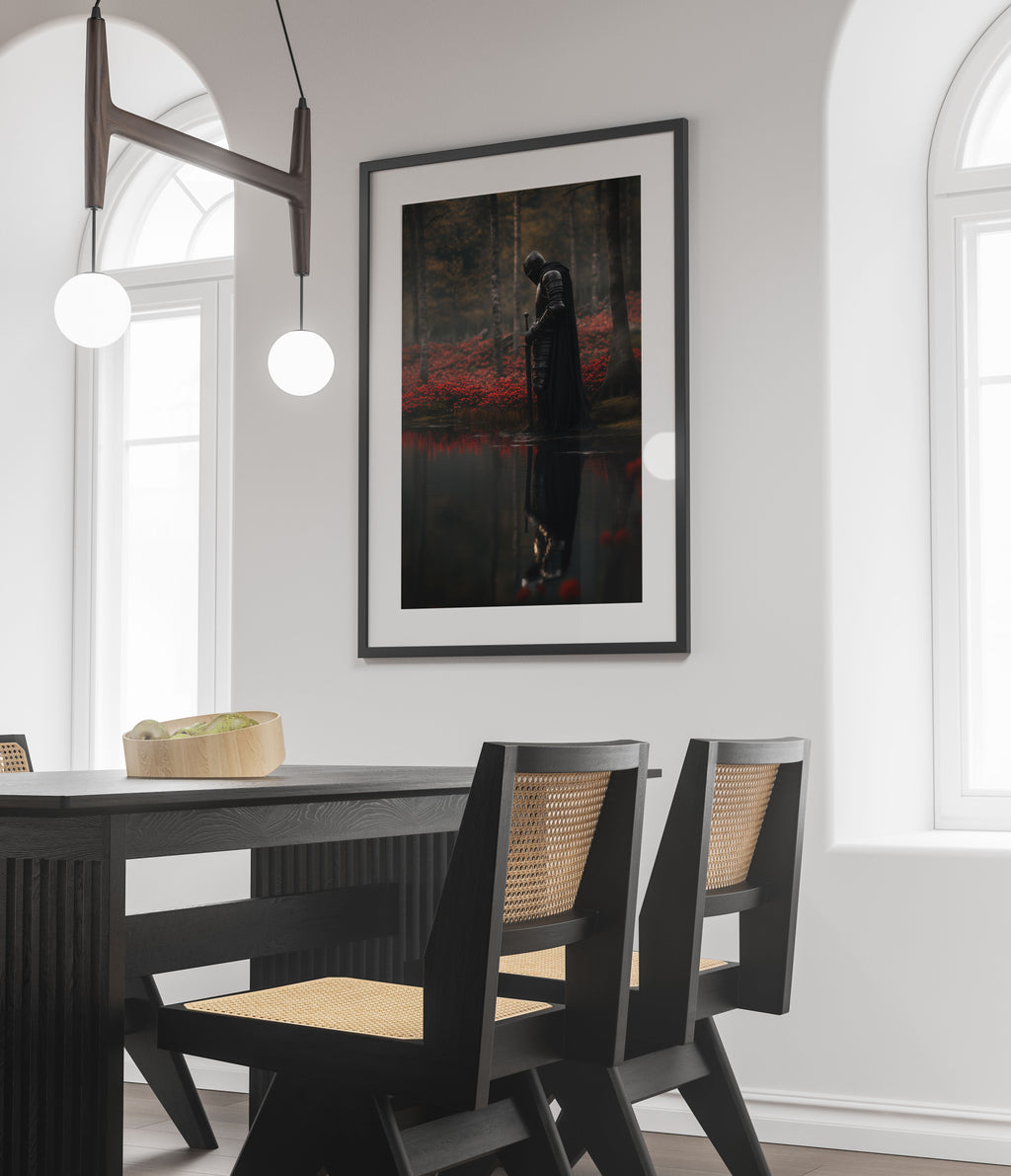 Dark Fantasy Knight Print - Medieval Gothic Wall Art