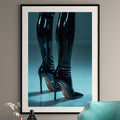 Black Stiletto Boots Fashion Art Print - High-Fashion Wall Art