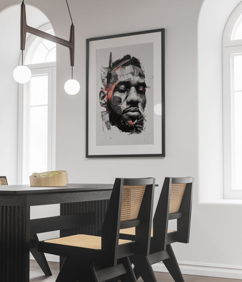Abstract Lebron James Art Print - Basketball Decor