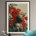 Lion and Knight Art Print - Fantasy Medieval Wall Decor