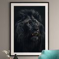 Black Lion Art Print - Gothic Wall Art - Dramatic Lion Portrait