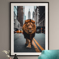 Lion in NYC Art Print - Urban Jungle Wall Art