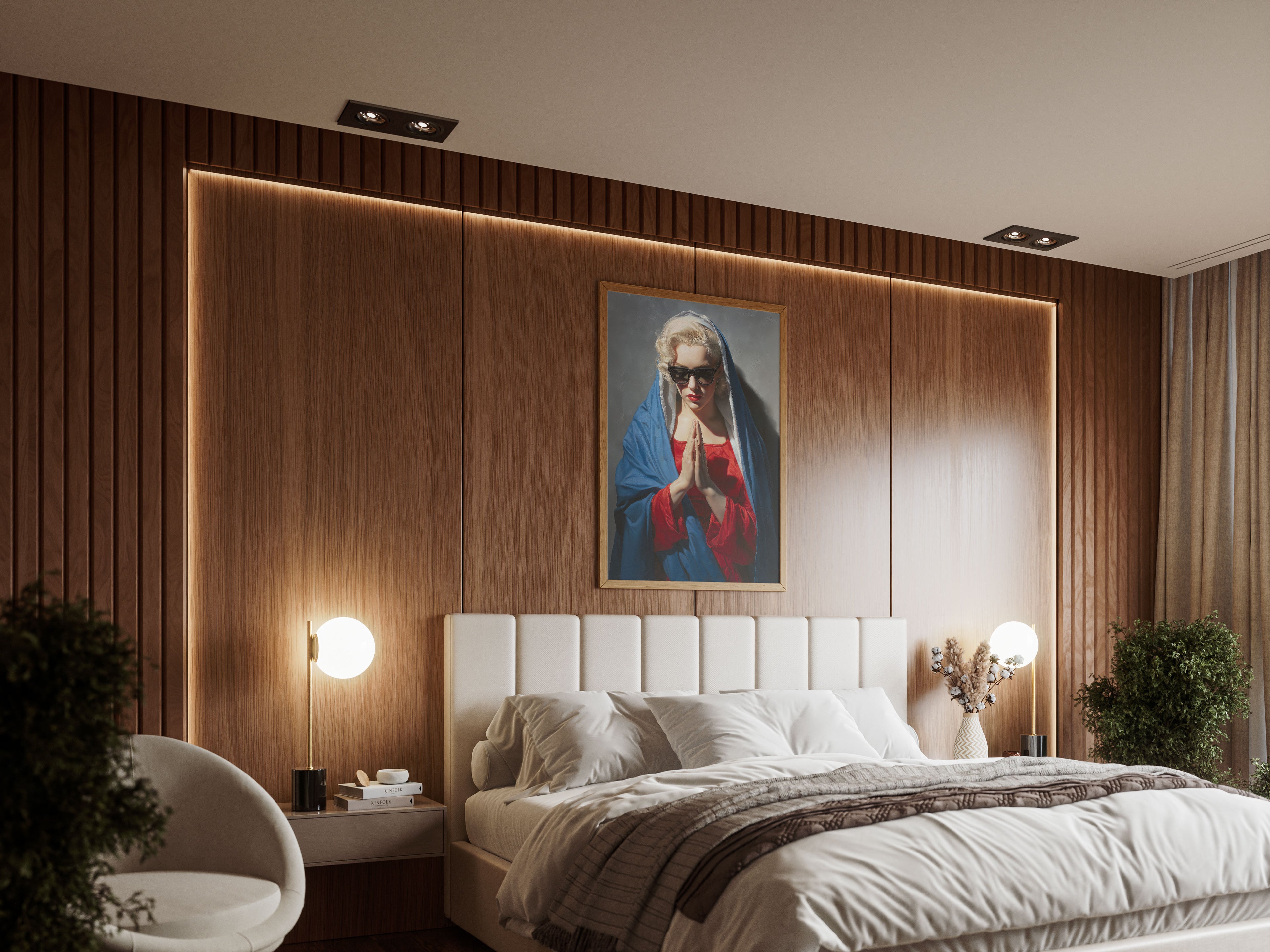 Modern Madonna Art Print - Contemporary Religious Wall Art - Vintage Pop Culture Portrait