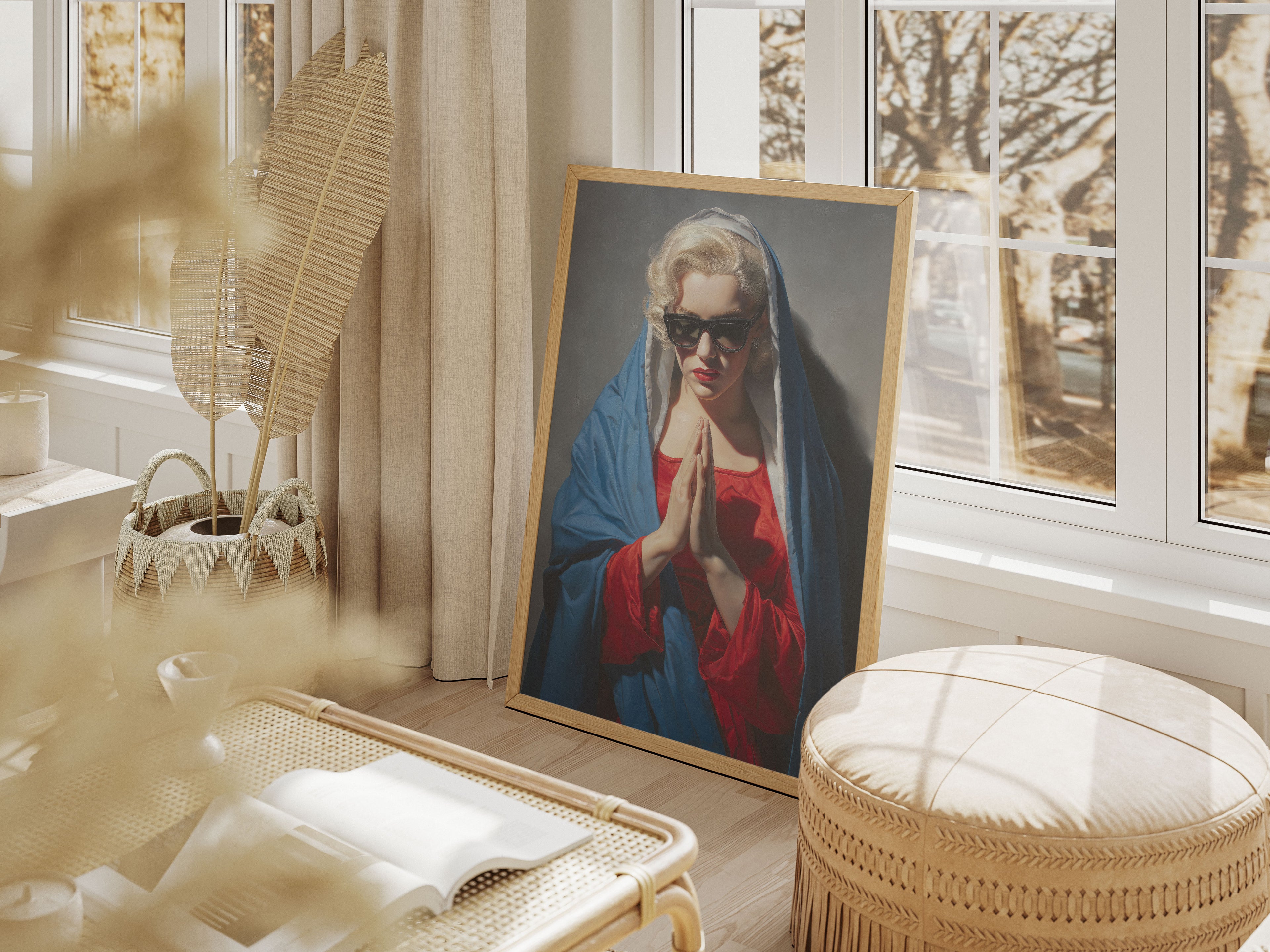 Modern Madonna Art Print - Contemporary Religious Wall Art - Vintage Pop Culture Portrait