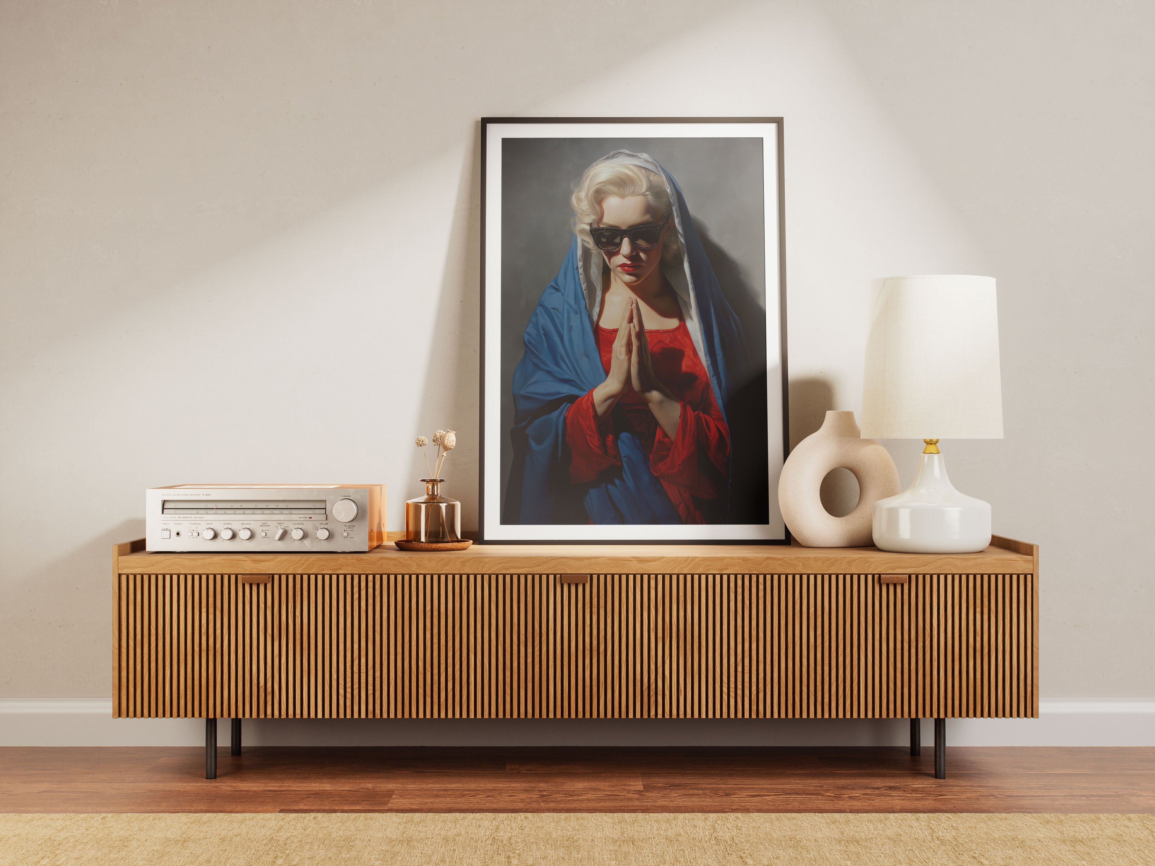 Modern Madonna Art Print - Contemporary Religious Wall Art - Vintage Pop Culture Portrait