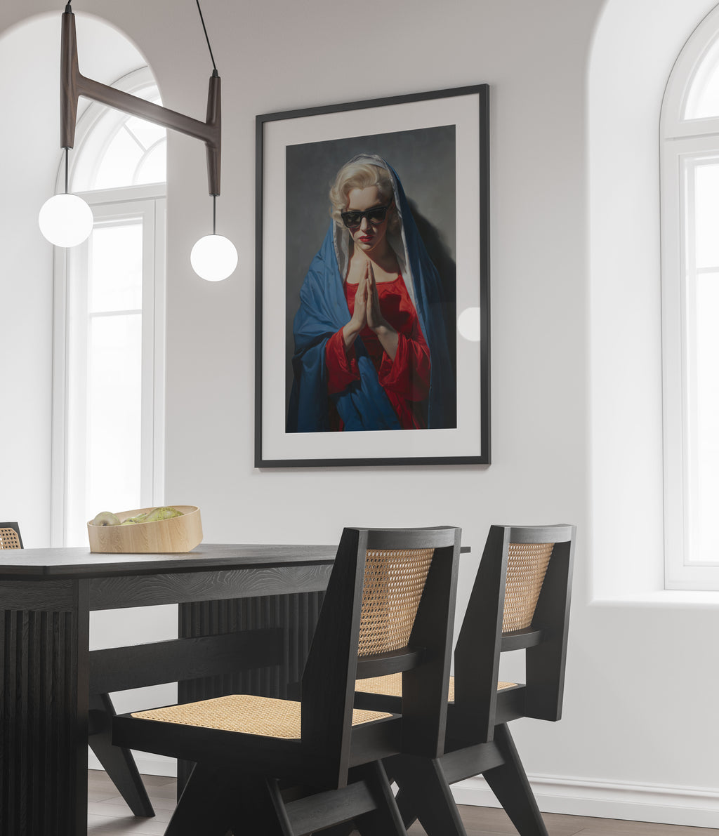 Modern Madonna Art Print - Contemporary Religious Wall Art - Vintage Pop Culture Portrait