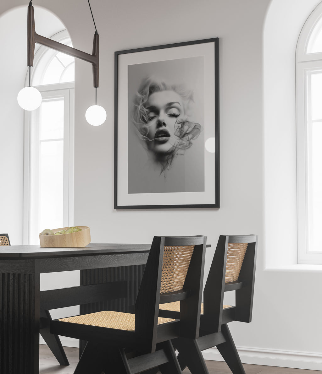 Marilyn Monroe Smoke Portrait Art Print