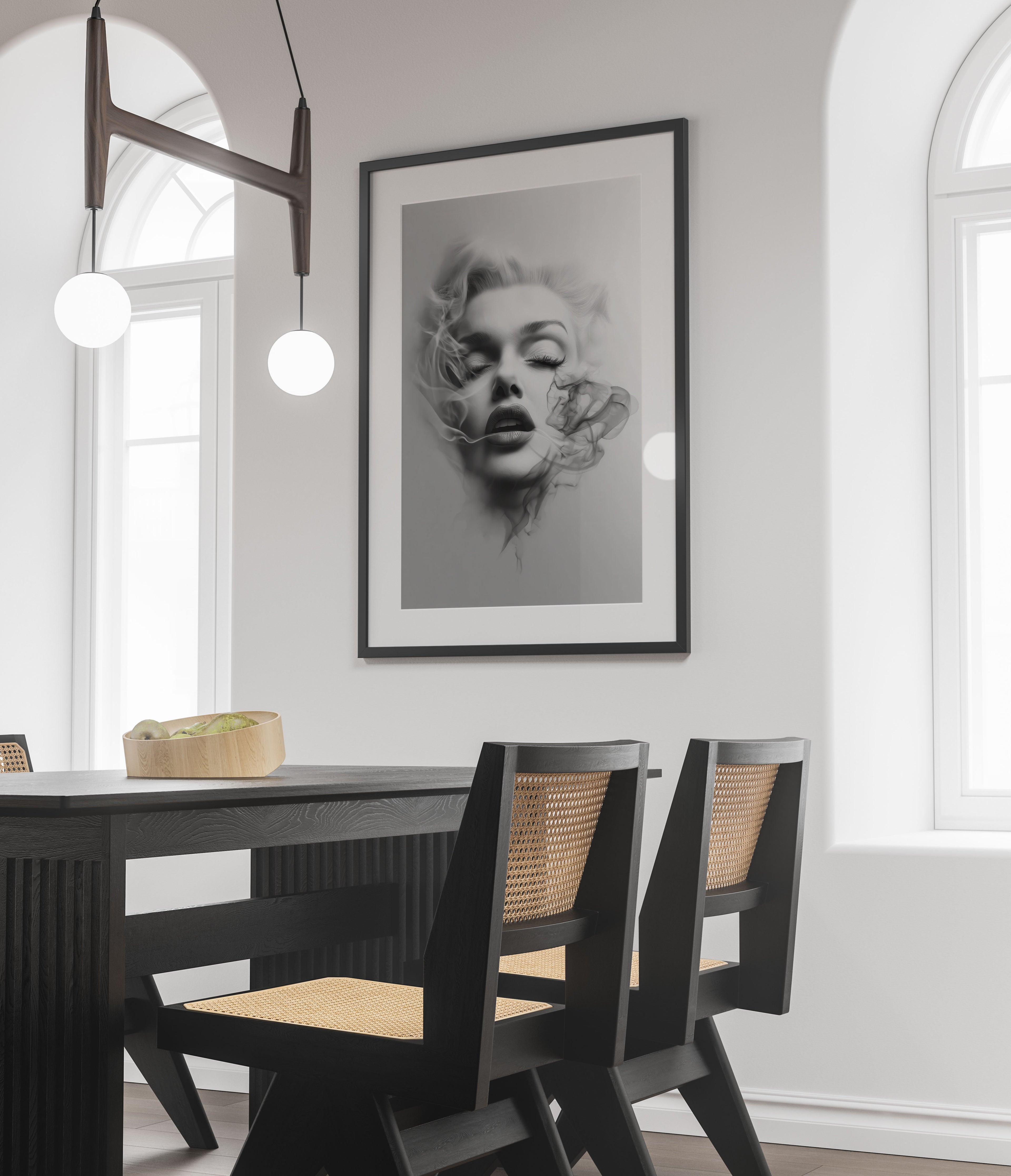 Marilyn Monroe Smoke Portrait Art Print