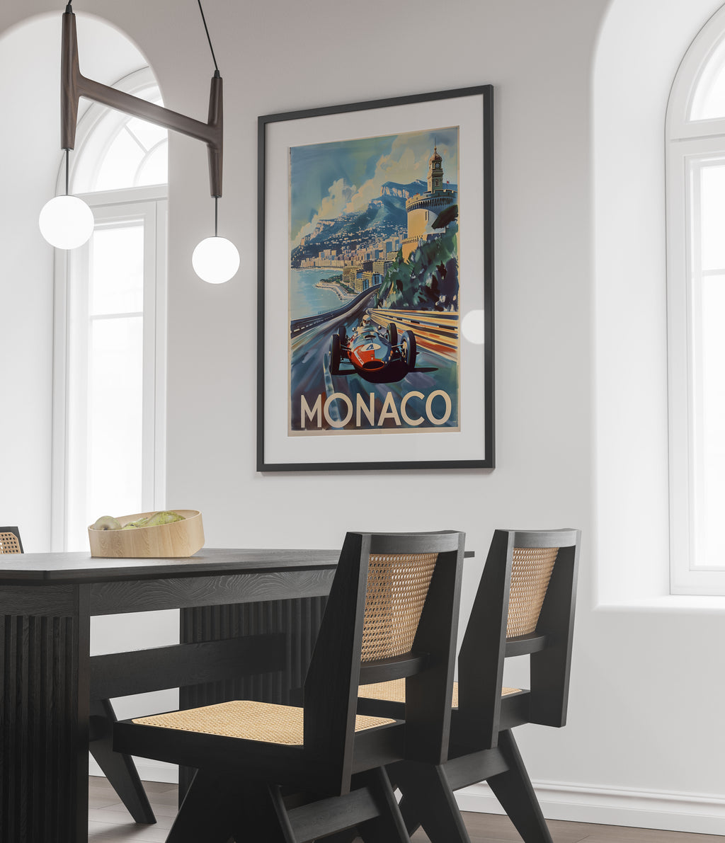 Vintage Monaco Grand Prix Art Print - Formula 1