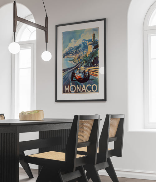 Vintage Monaco Grand Prix Art Print - Formula 1