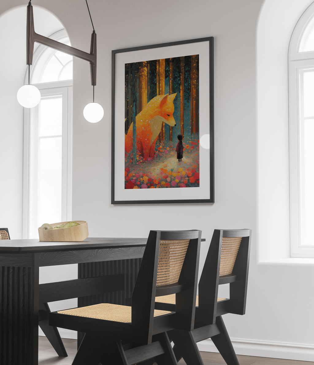 Mosaic Fox Art Print - Enchanted Forest Fantasy Decor