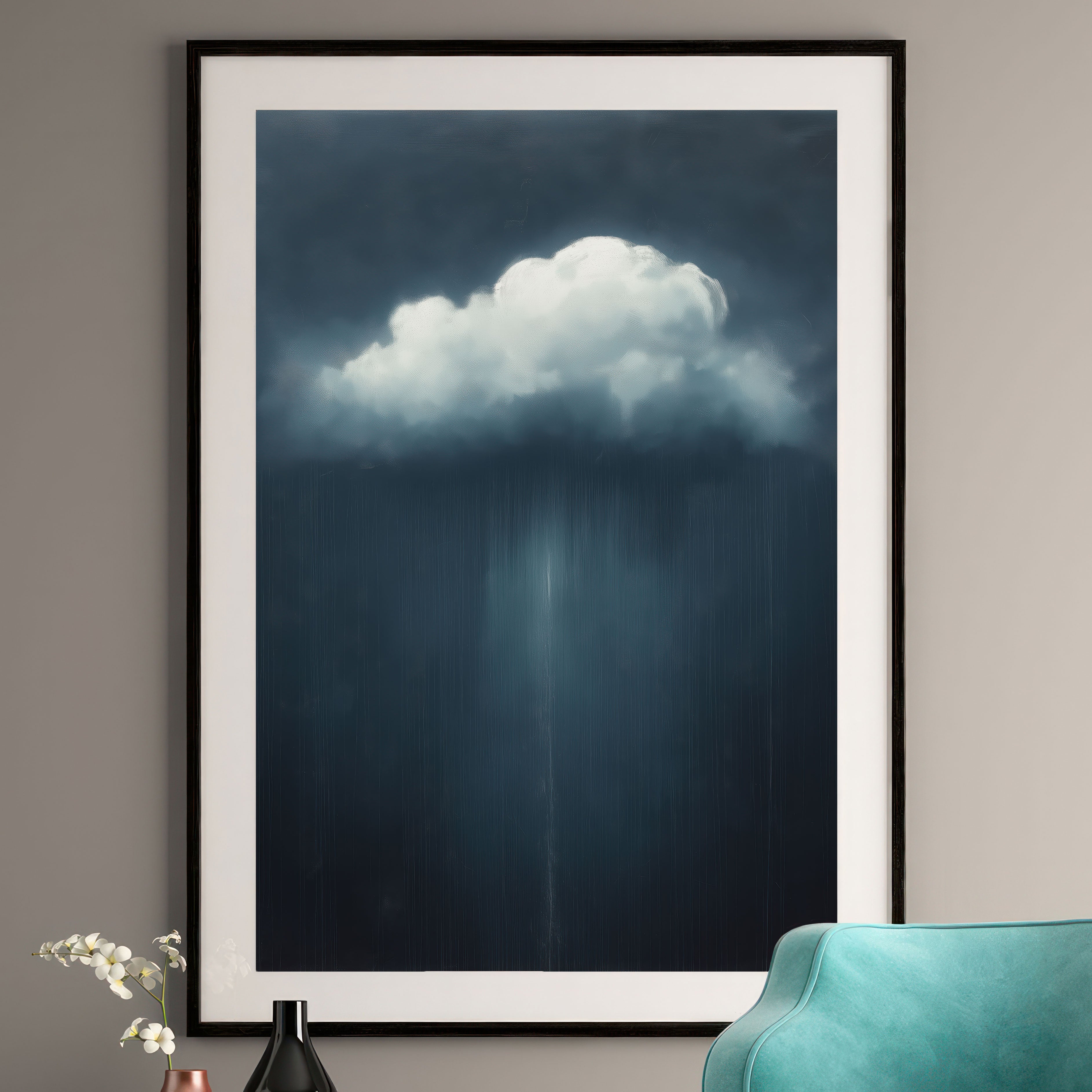 Luminous Cloud Print - Dark Atmospheric Wall Art