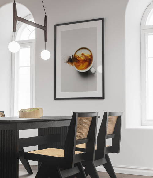 Mountain Range Coffee Art Print - PNW Inspired Wall Art