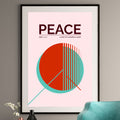 Peace Art Print – Minimalist Geometric Design – Modern Retro Wall Art