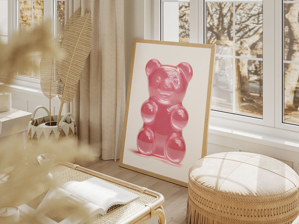 Gummy Bear Art Print - Pop Art Wall Decor - Y2K Aesthetic Art