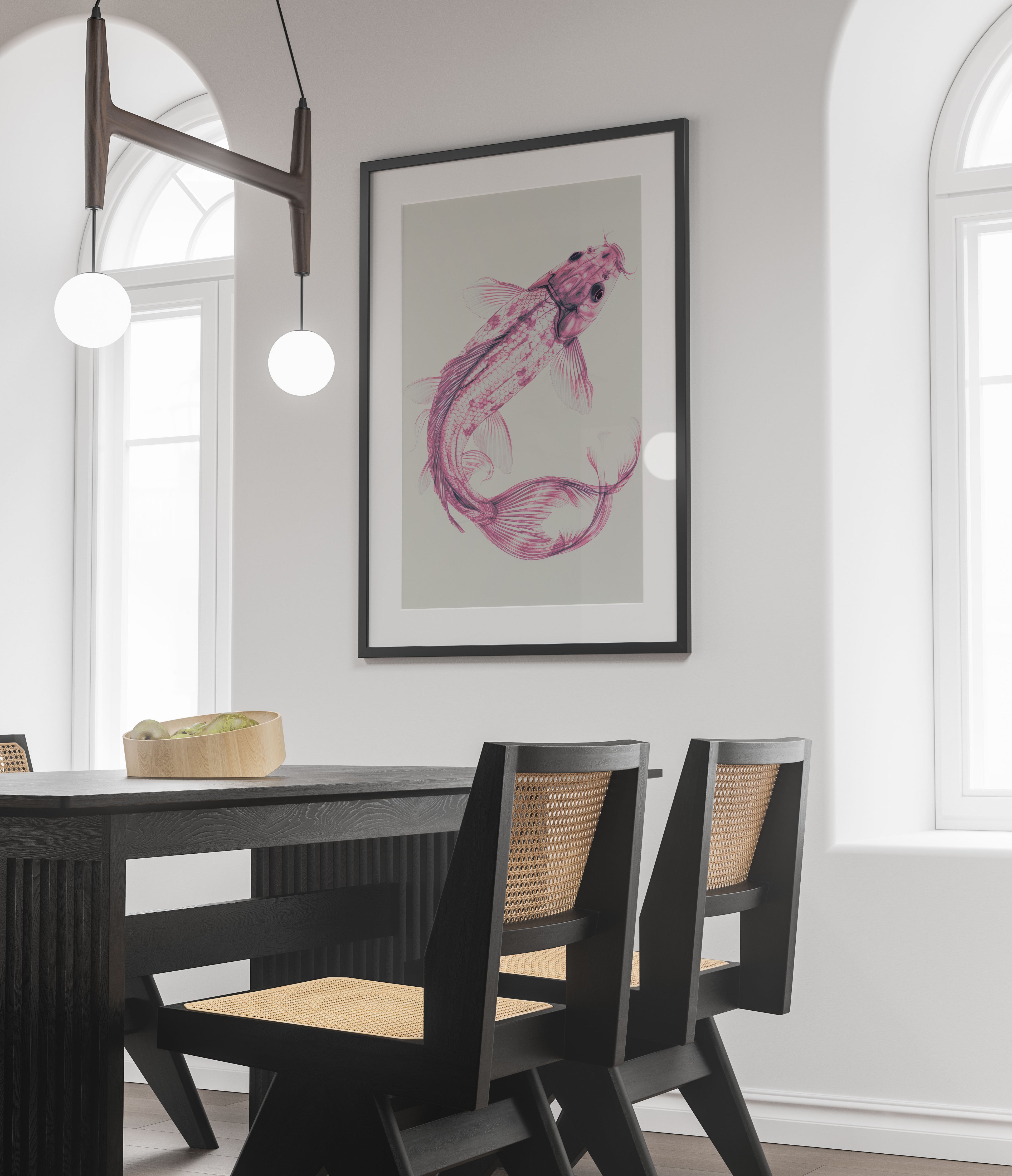Pink Koi Fish X-Ray Art Print
