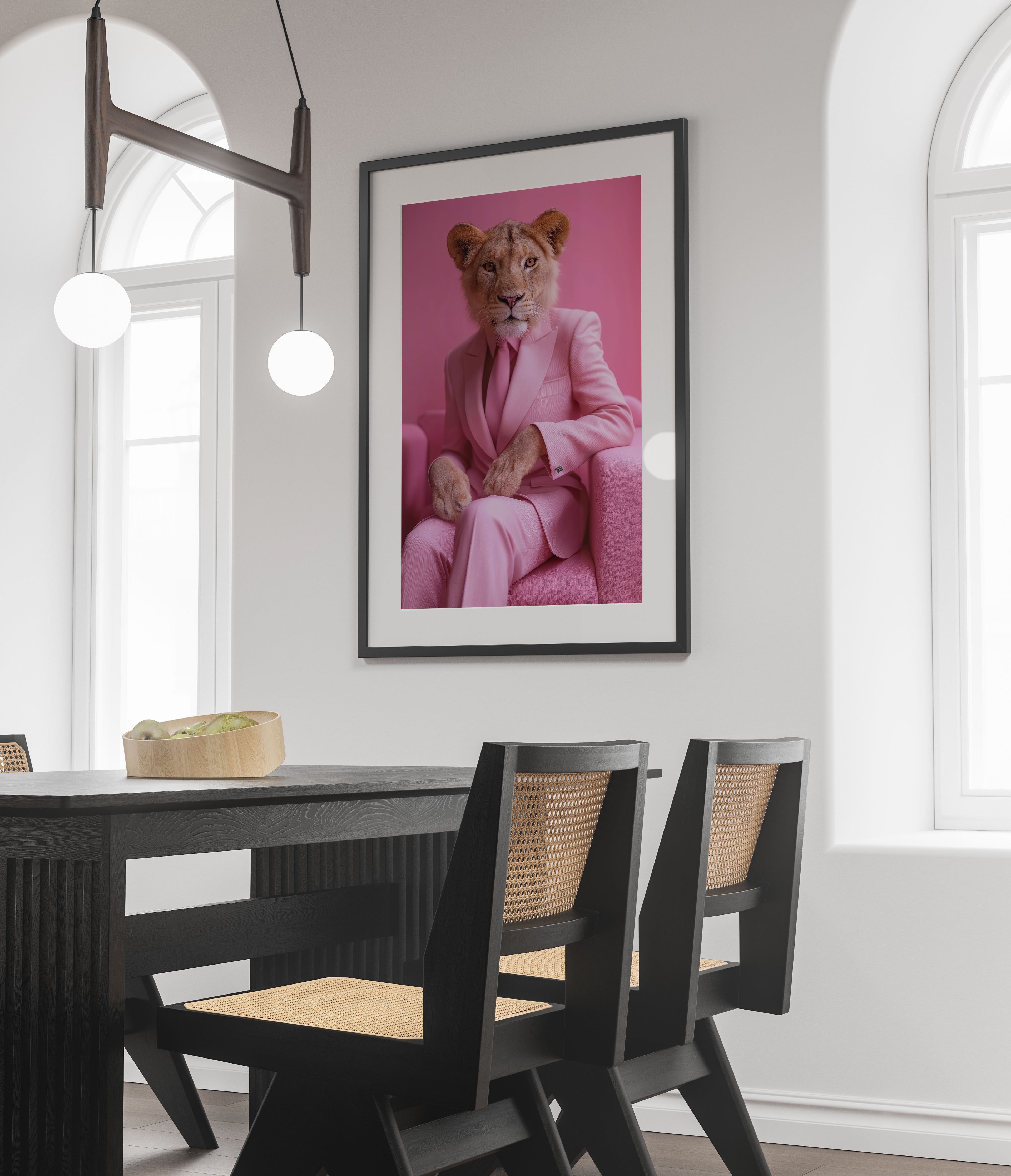 Lioness Art Print - Pink Lioness Wall Art