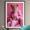 Lioness Art Print - Pink Lioness Wall Art