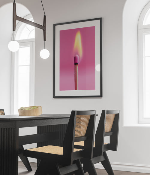 Pink Matchstick Print - Modern Pop Art Decor