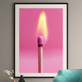 Pink Matchstick Print - Modern Pop Art Decor