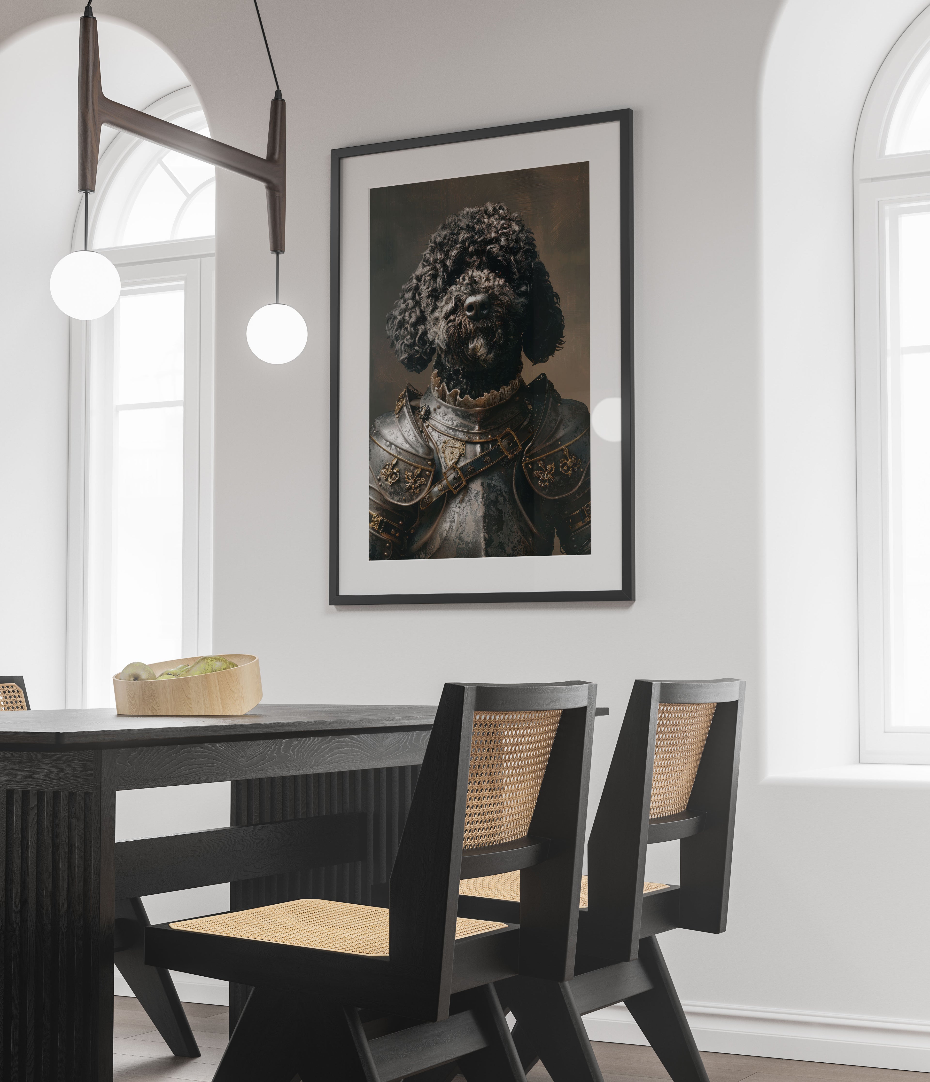 Majestic Poodle Knight Art Print - Whimsical Dog Wall Decor