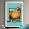 Old Fashioned Cocktail Art Print - Bar Art
