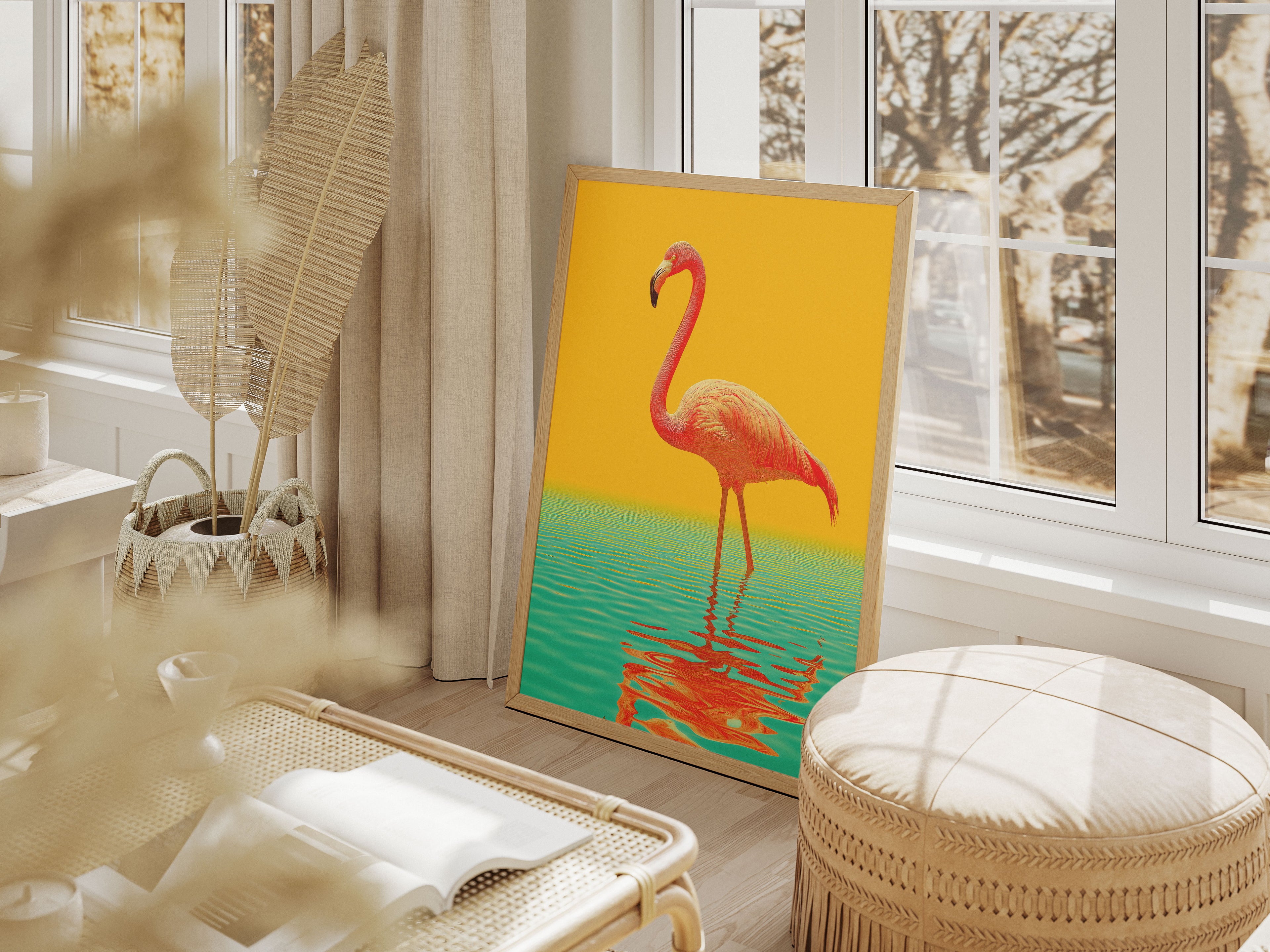 Pink Flamingo Art Print - Modern Pop Art Wall Decor