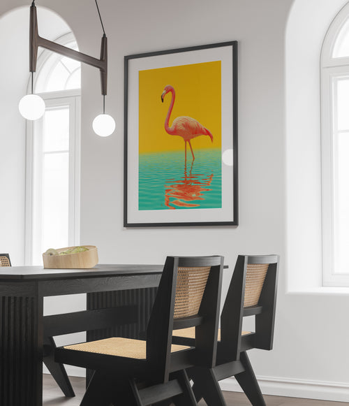 Pink Flamingo Art Print - Modern Pop Art Wall Decor