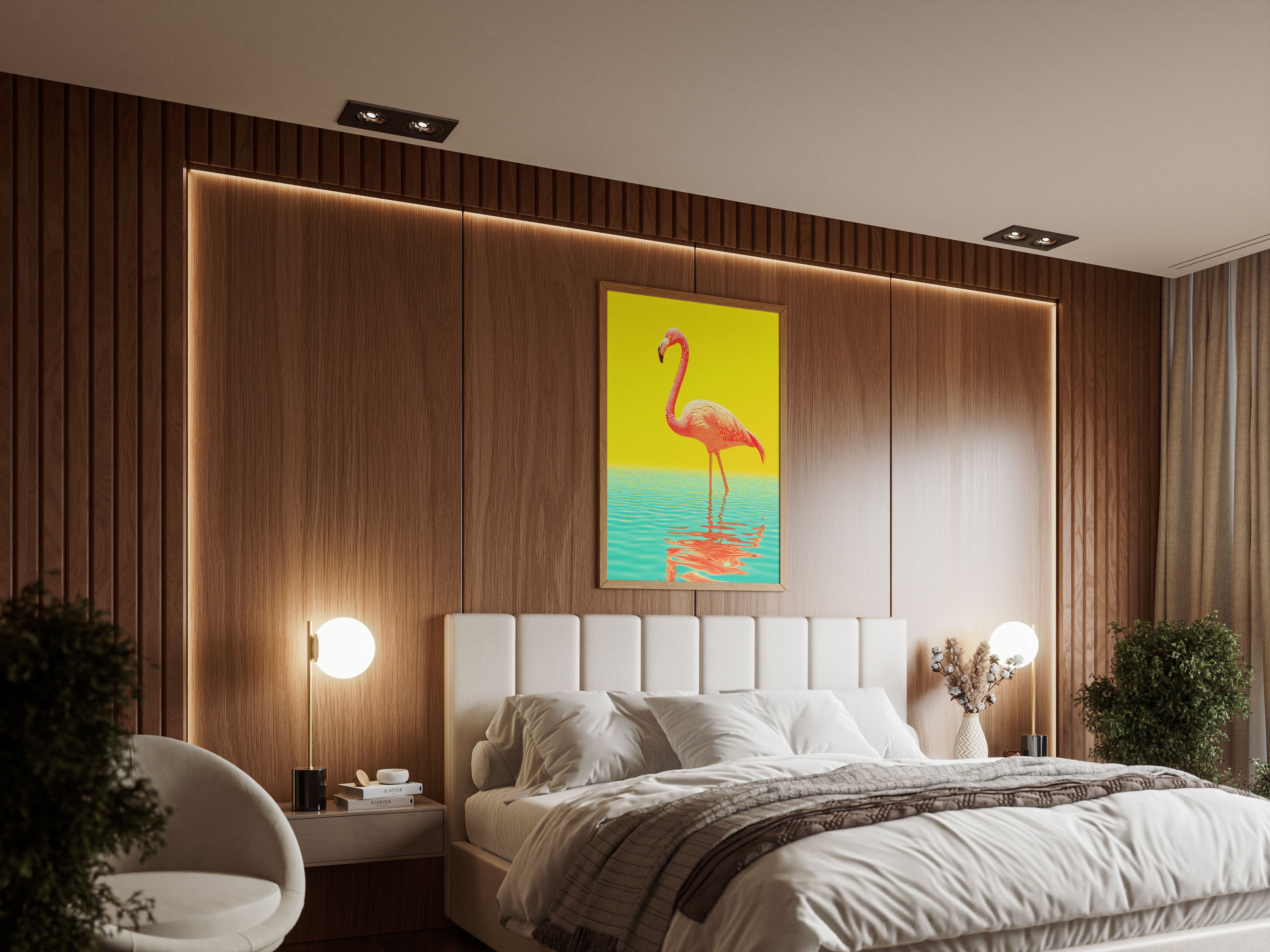 Pink Flamingo Art Print - Modern Pop Art Wall Decor