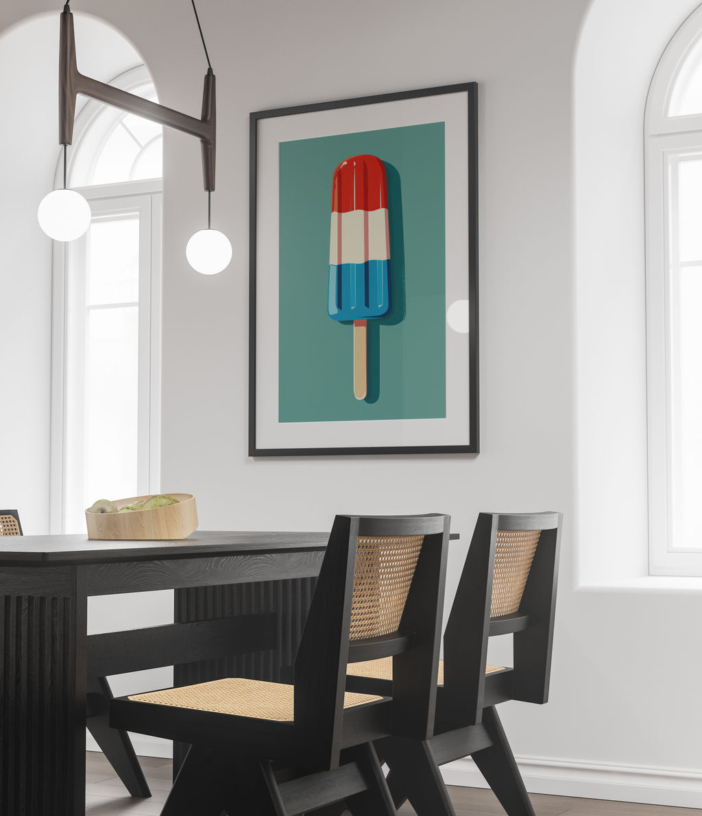 Retro Popsicle Art Print - Vintage Americana Wall Art