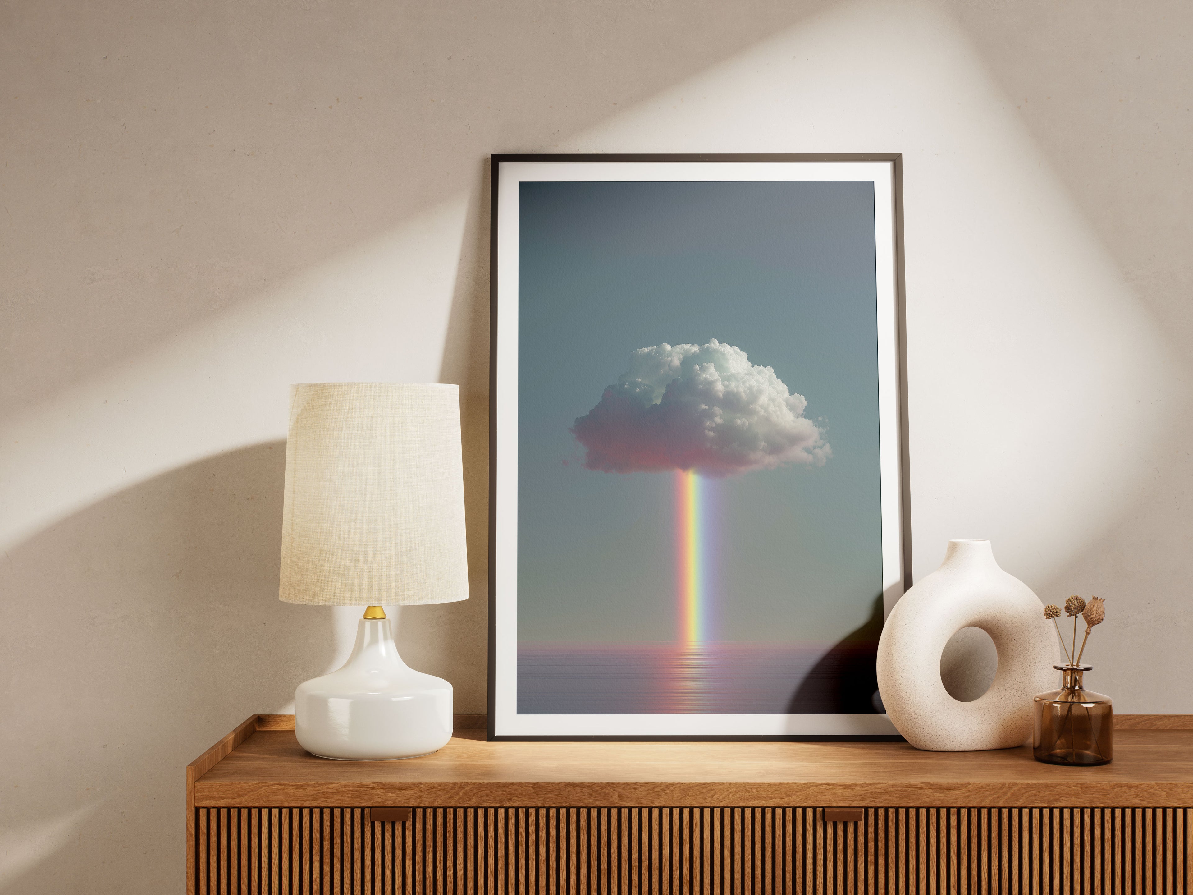 Rainbow Cloud Art Print - Surreal Sky Wall Art
