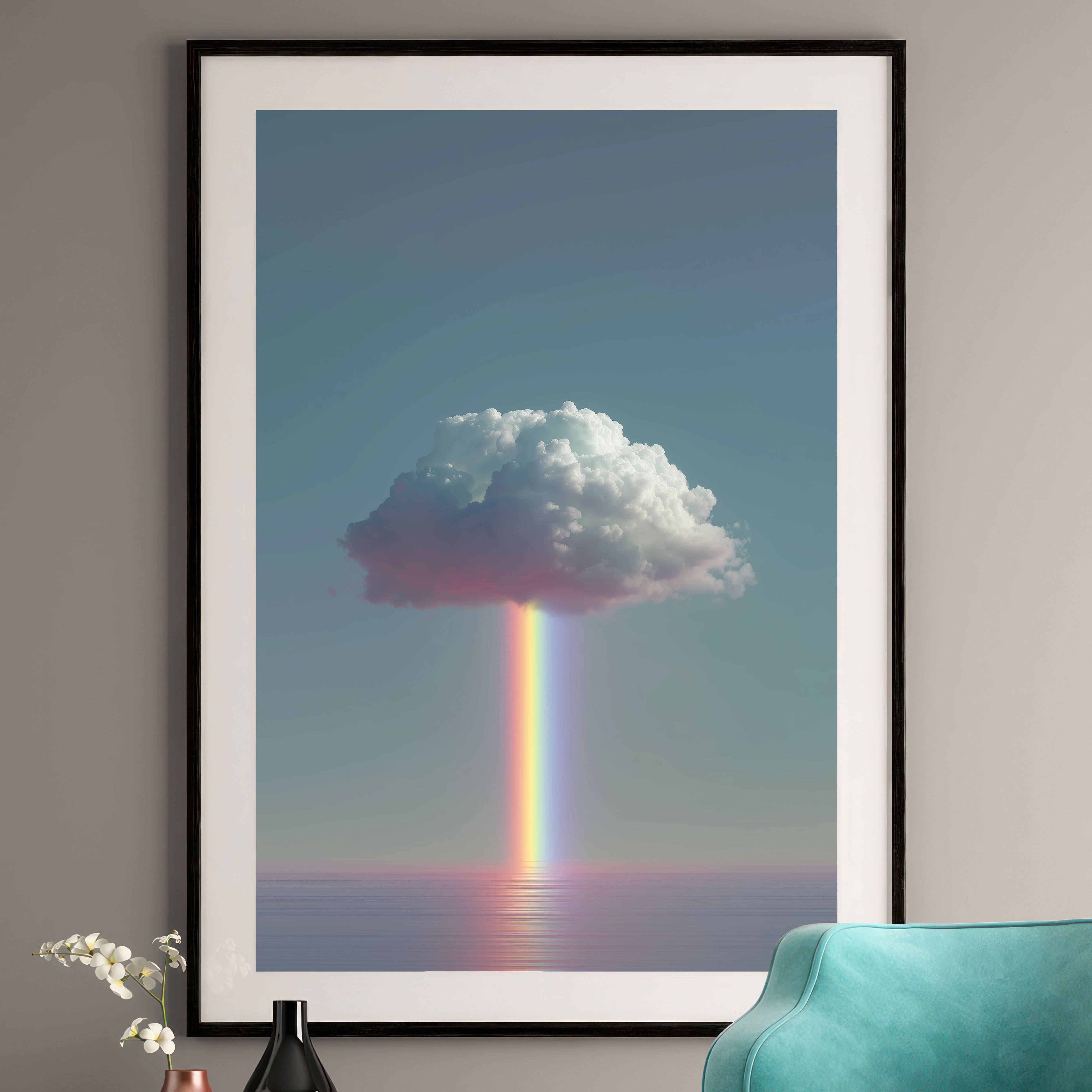 Rainbow Cloud Art Print - Surreal Sky Wall Art