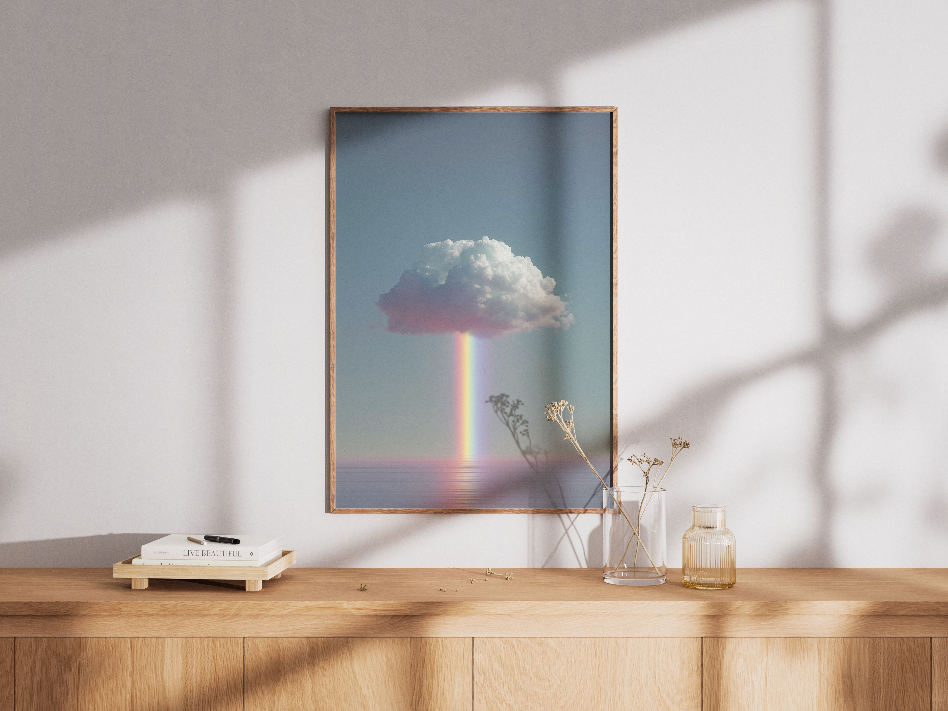 Rainbow Cloud Art Print - Surreal Sky Wall Art
