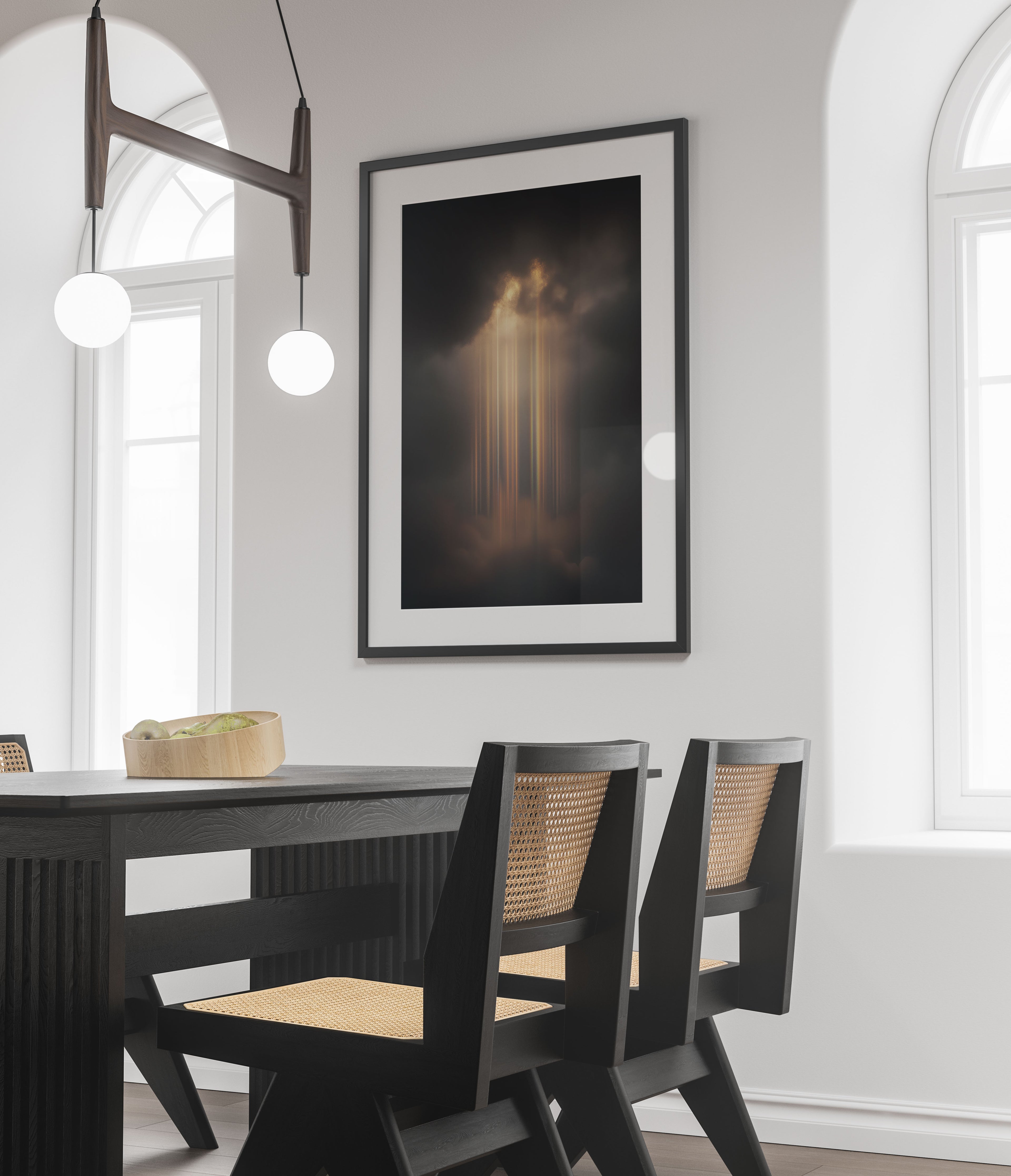 Ethereal Light Rays Print - Moody Celestial Wall Art