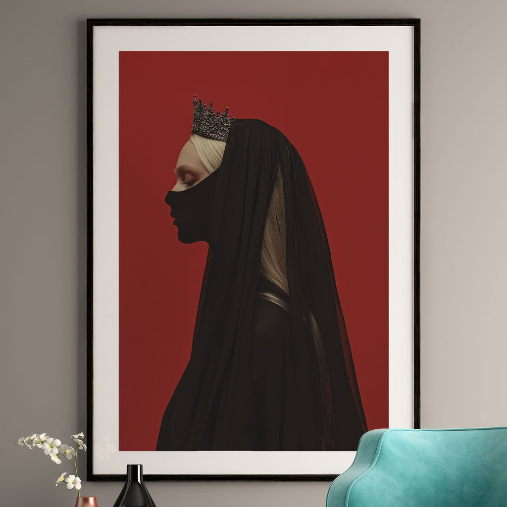 Gothic Queen Art Print - Dark Regal Portrait