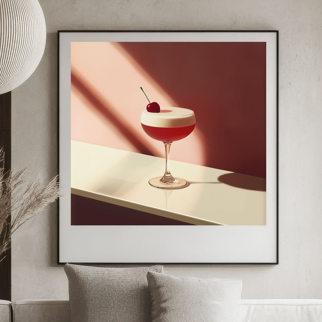 Clover Club Cocktail Art Print - Bar Art